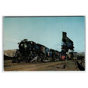 1956 Central Vermont Railway St. Albans VT Steam Locomotives 469 471 Postcard